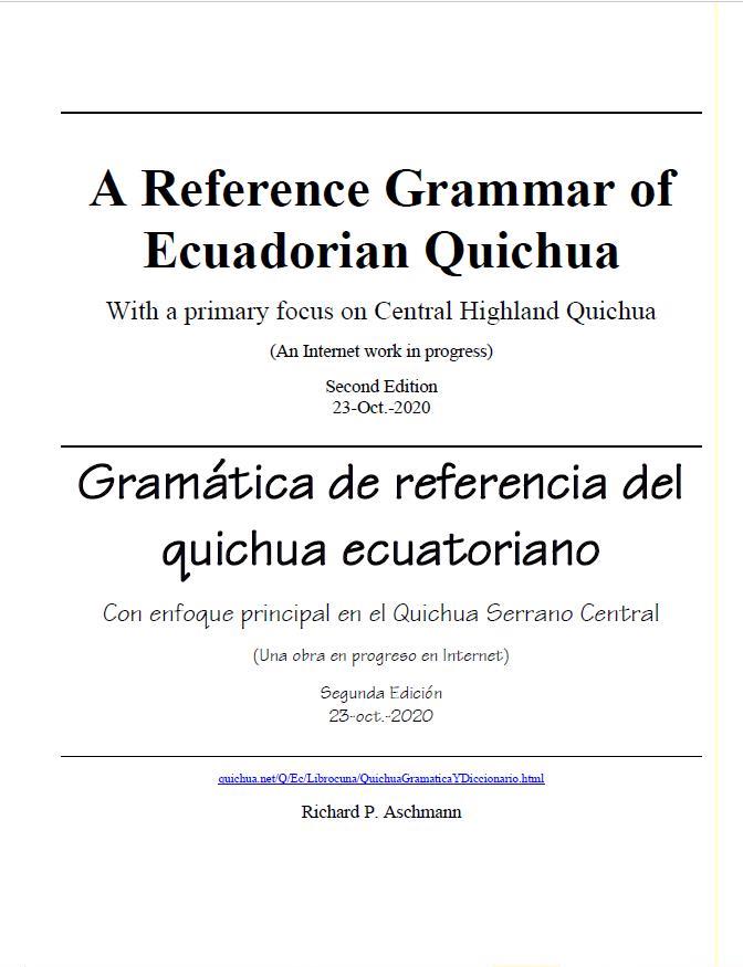 A Reference Grammar of Ecuadorian Quichua
Gramtica de referencia del quichua ecuatoriano